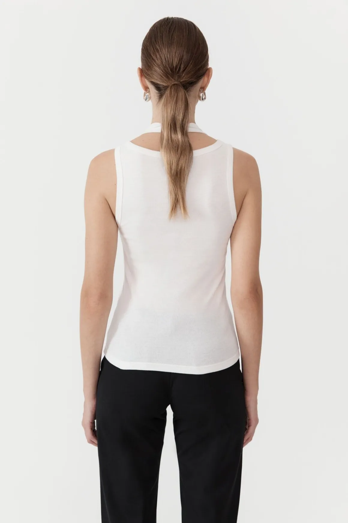 St. Agni Organic Cotton Layered Tank - White