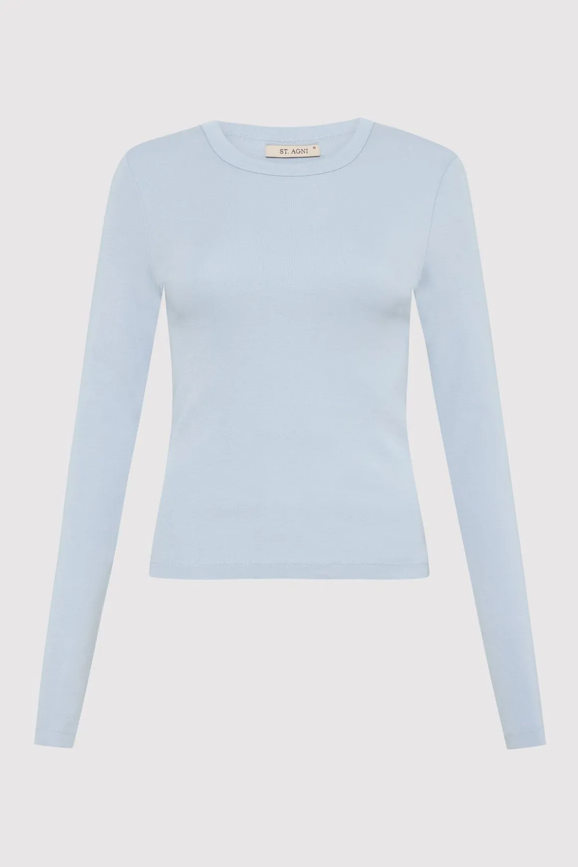 St. Agni Organic Cotton Long Sleeve Top - Stone Blue