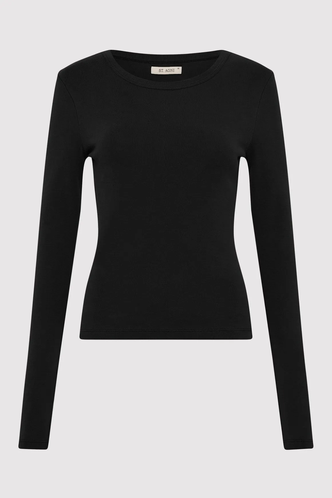 St. Agni Organic Cotton Long Sleeve Top - Black