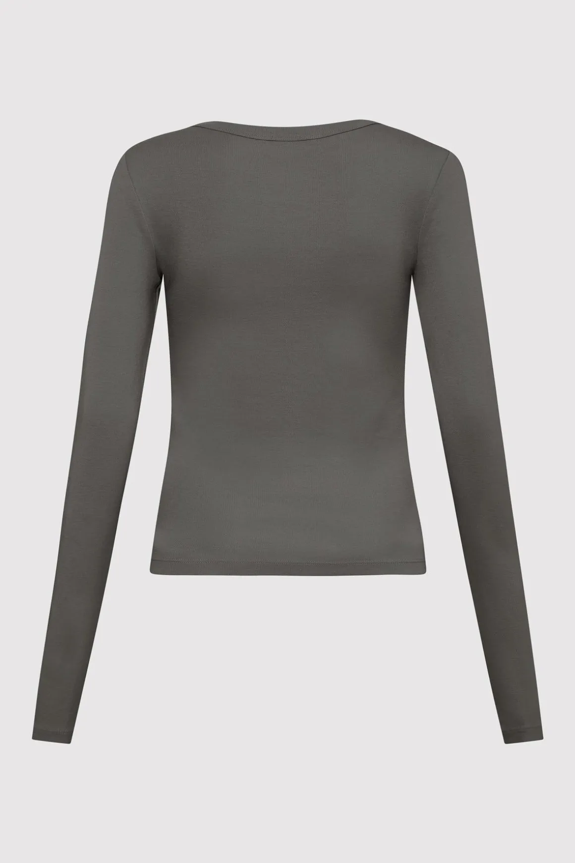 St. Agni Organic Cotton Long Sleeve Top - Pewter Grey