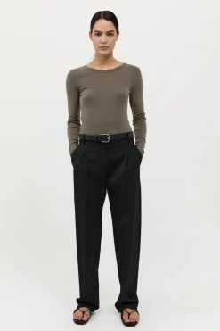 St. Agni Organic Cotton Long Sleeve Top - Kelp