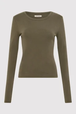 St. Agni Organic Cotton Long Sleeve Top - Kelp