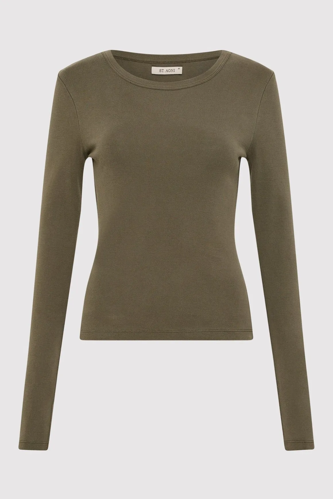 St. Agni Organic Cotton Long Sleeve Top - Kelp