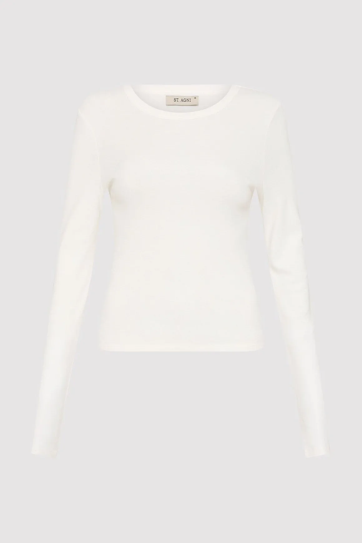 St. Agni Organic Cotton Long Sleeve Top - White