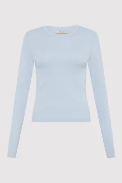 St. Agni Organic Cotton Long Sleeve Top - Stone Blue