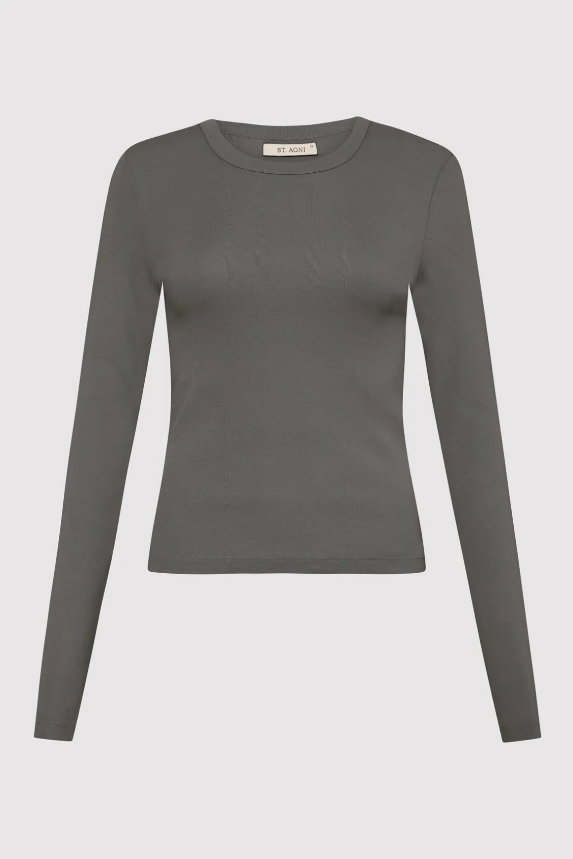 St. Agni Organic Cotton Long Sleeve Top - Pewter Grey