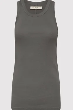 St. Agni Organic Cotton Singlet - Pewter Grey
