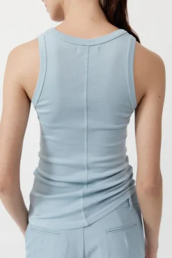 St. Agni Organic Cotton Singlet - Stone Blue