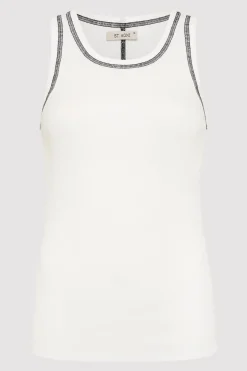St. Agni Organic Cotton Singlet - White/Black
