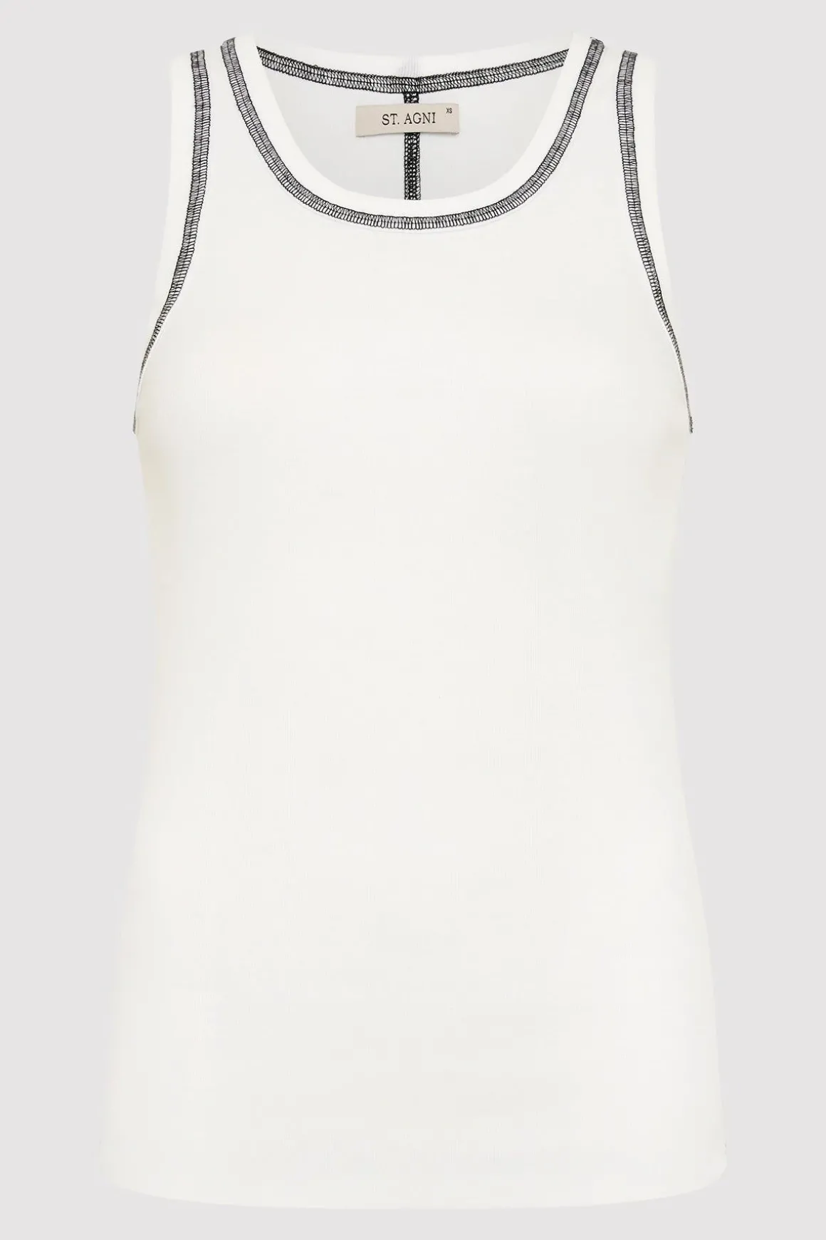 St. Agni Organic Cotton Singlet - White/Black