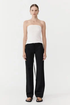 St. Agni Organic Cotton Strapless Top - White