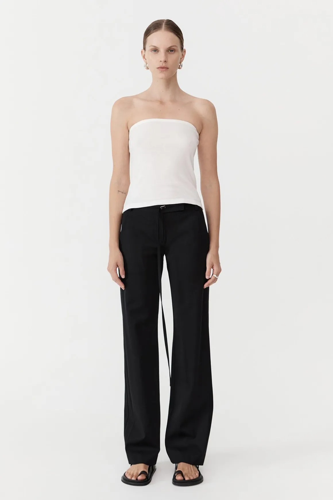 St. Agni Organic Cotton Strapless Top - White