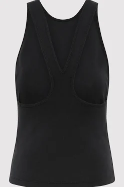 St. Agni Organic Cotton V Back Tank - Black