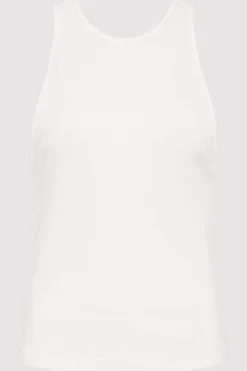 St. Agni Organic Cotton V Back Tank - White