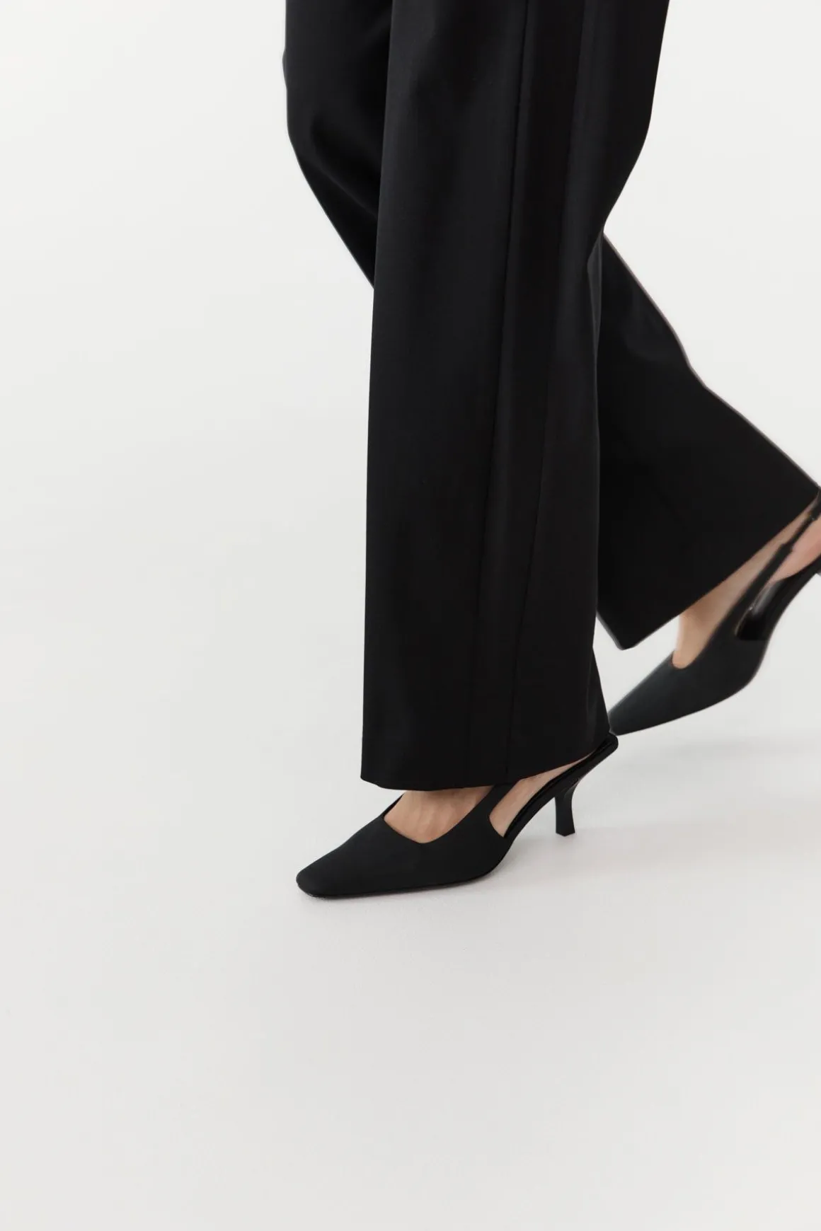 St. Agni Paris Sling Back Kitten Heel - Black