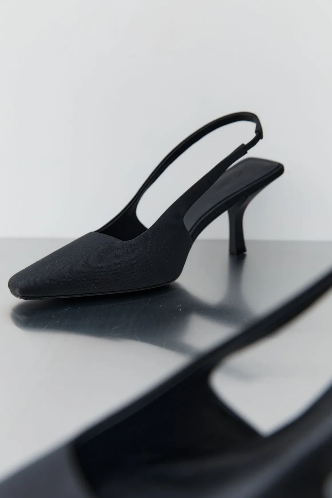 St. Agni Paris Sling Back Kitten Heel - Black