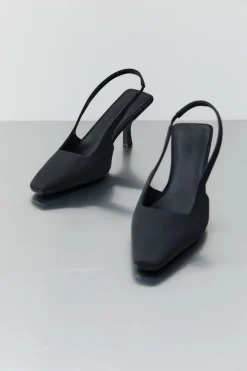 St. Agni Paris Sling Back Kitten Heel - Black