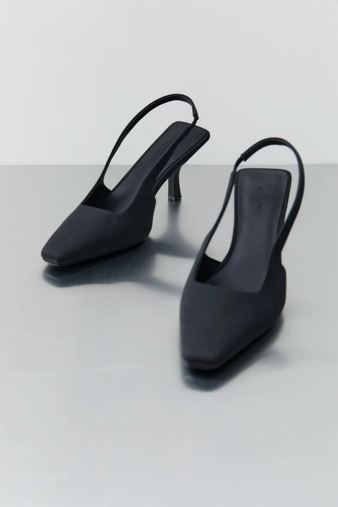 St. Agni Paris Sling Back Kitten Heel - Black