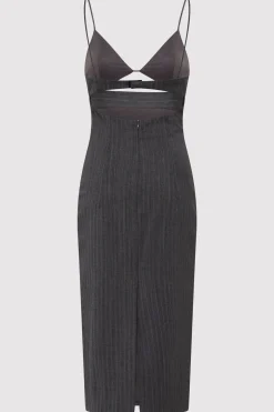 St. Agni Pinstripe Bra Dress - Stone Blue Stripe