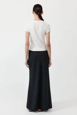 St. Agni Pinstripe Maxi Skirt - Black