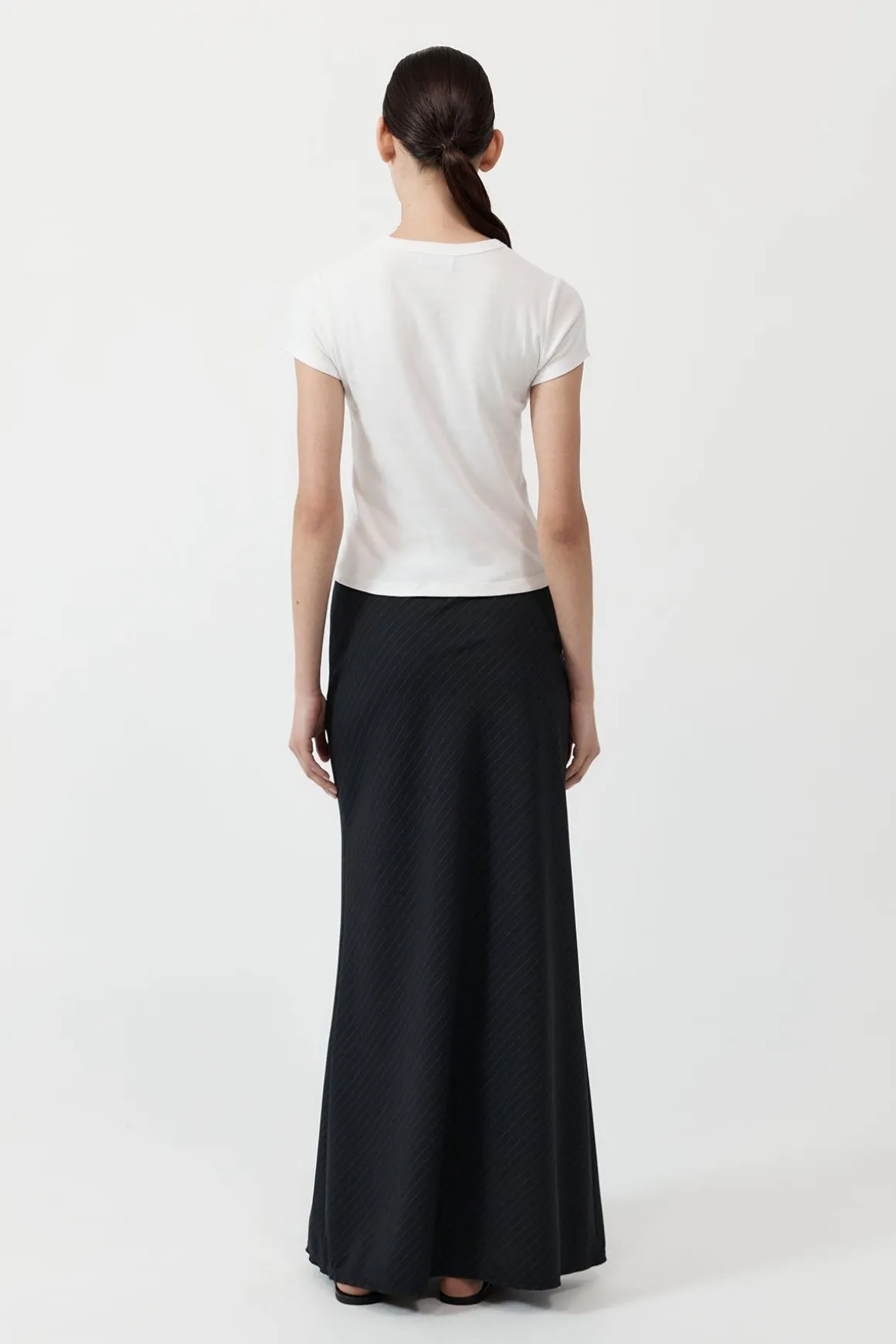 St. Agni Pinstripe Maxi Skirt - Black
