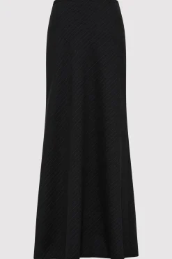 St. Agni Pinstripe Maxi Skirt - Black