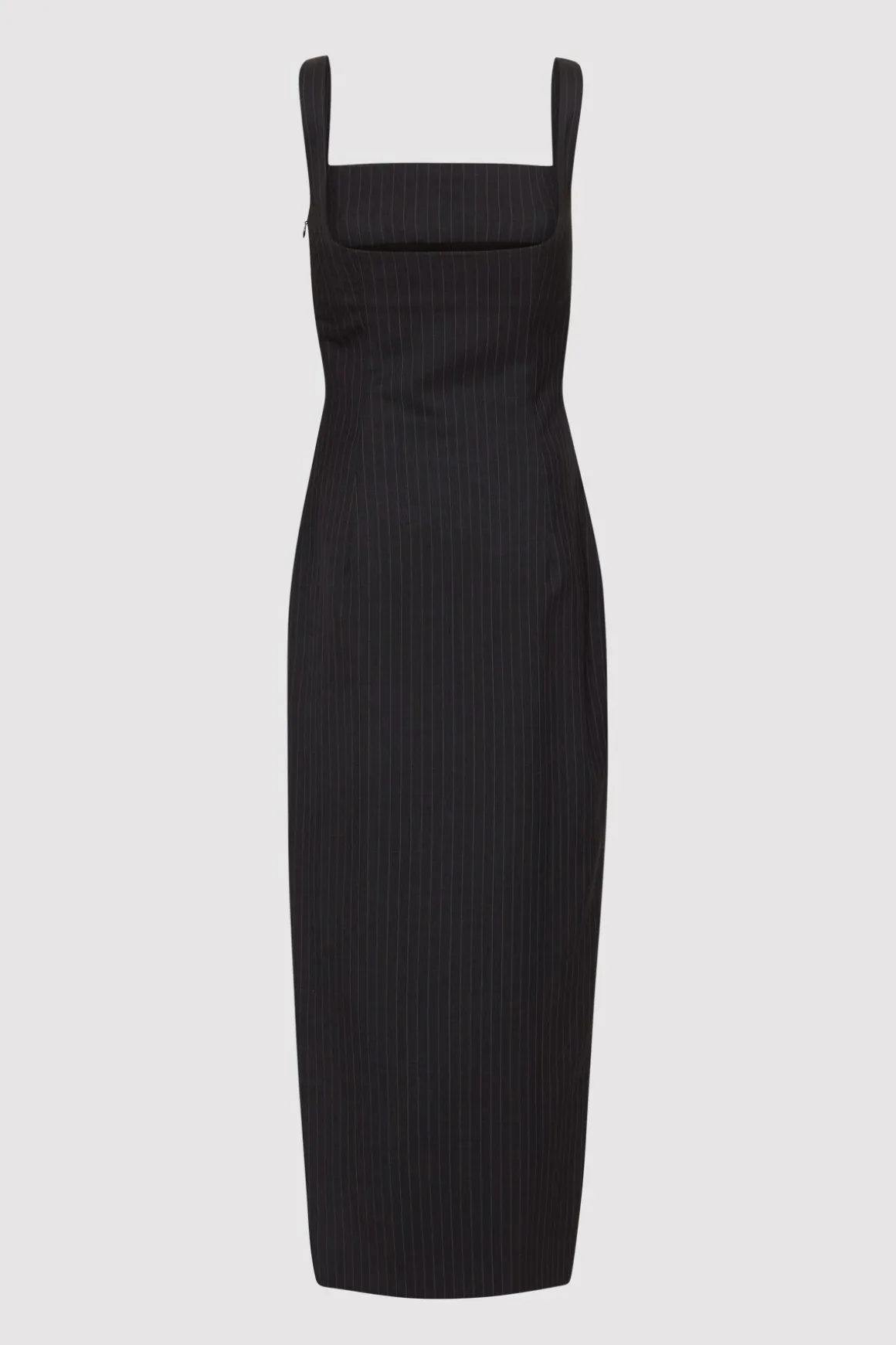 St. Agni Pinstripe Midi Dress - Black
