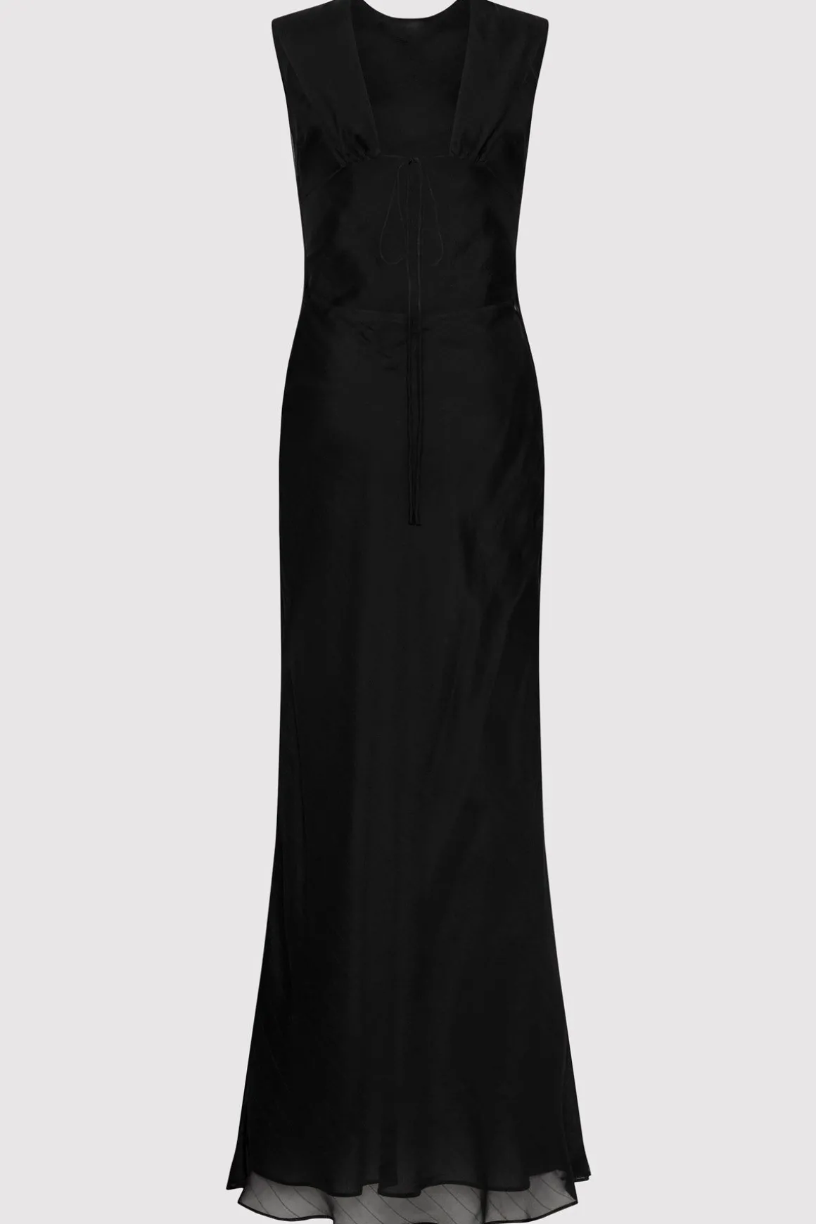 St. Agni Pinstripe Silk Maxi Dress - Black