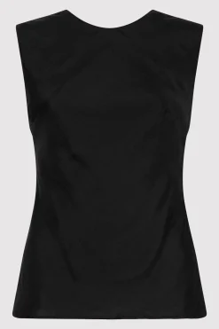 St. Agni Pinstripe Silk Top - Black