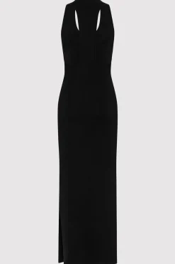 St. Agni Plunge Neck Knit Dress - Black