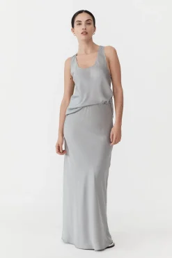 St. Agni Racer Back Bias Tank - Silver