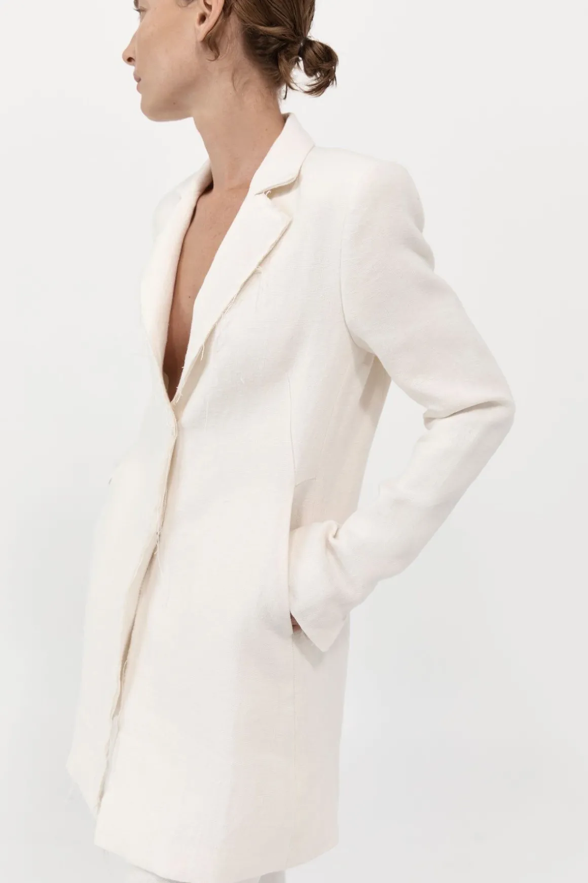St. Agni Raw Edge Blazer - Ivory