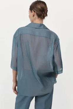 St. Agni Relaxed Collar Shirt - Slate