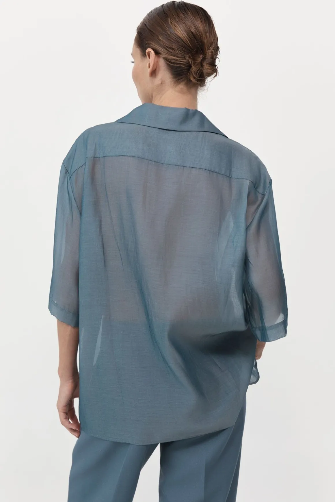 St. Agni Relaxed Collar Shirt - Slate