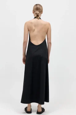 St. Agni Ring Detail Halter Dress - Black