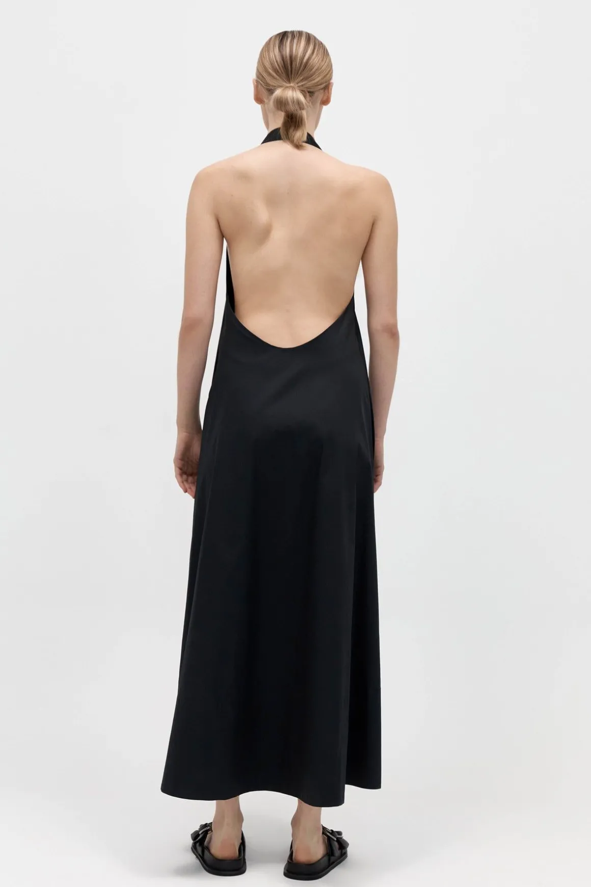 St. Agni Ring Detail Halter Dress - Black