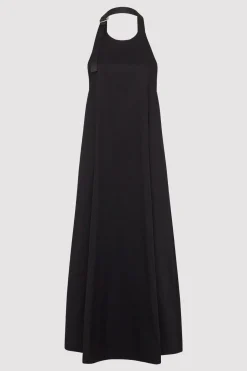St. Agni Ring Detail Halter Dress - Black