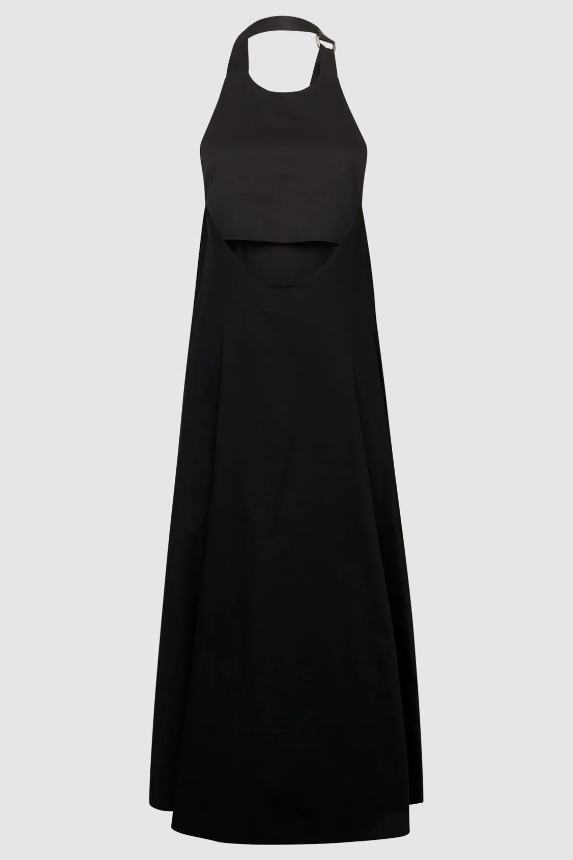 St. Agni Ring Detail Halter Dress - Black