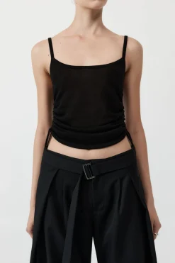 St. Agni Ruched Tank - Black