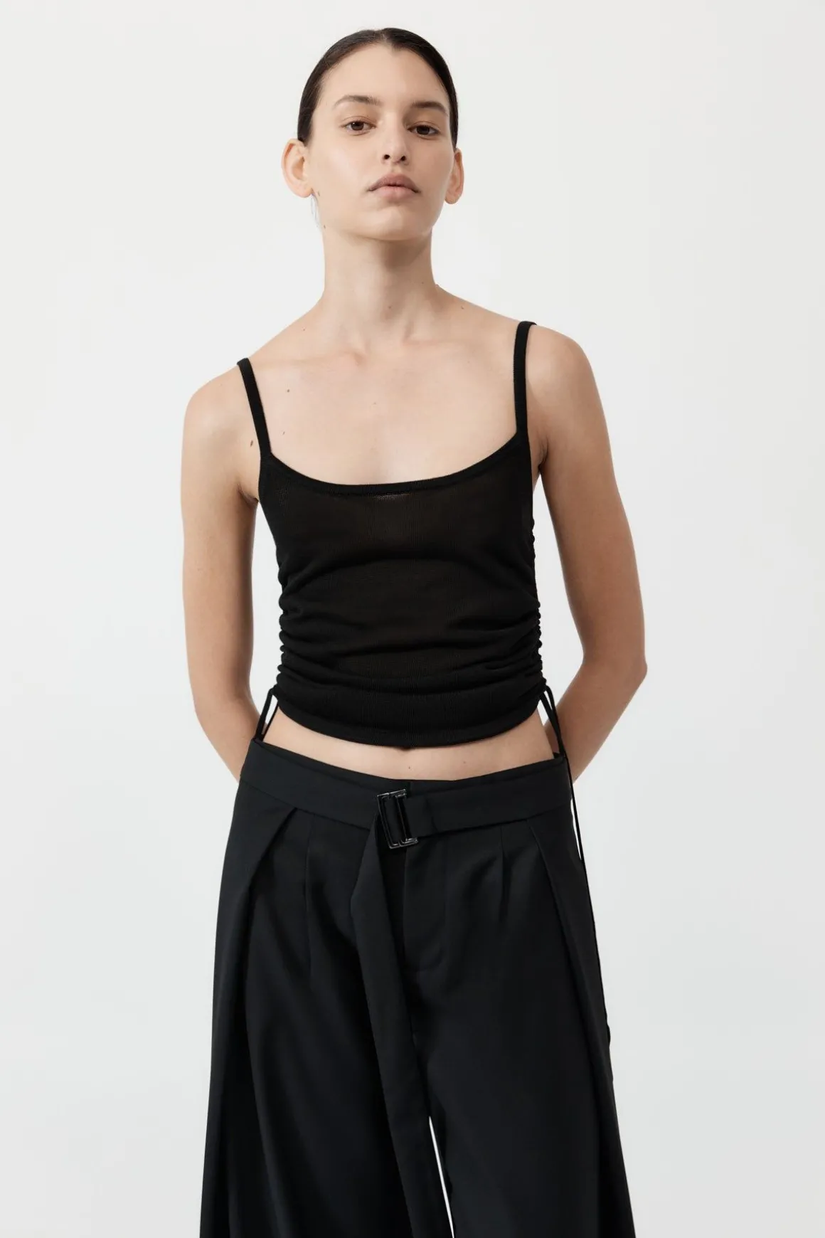 St. Agni Ruched Tank - Black