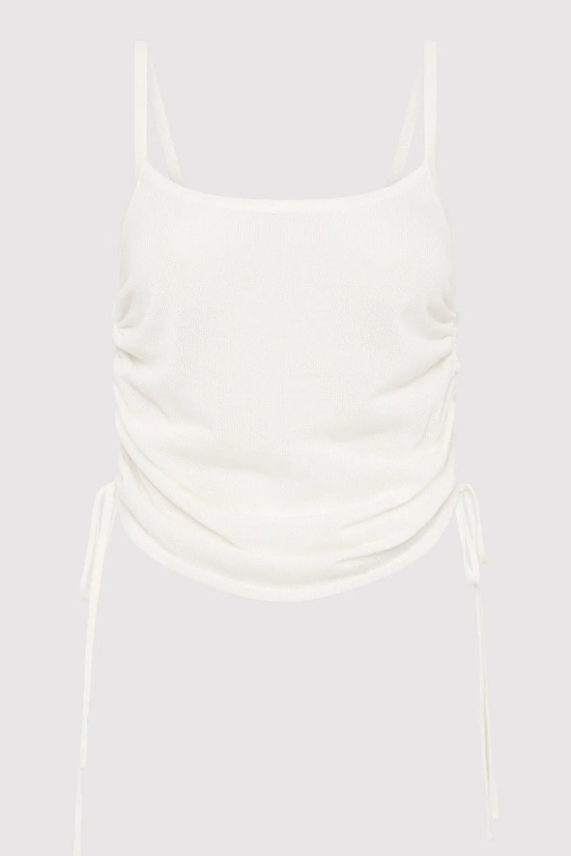 St. Agni Ruched Tank - White