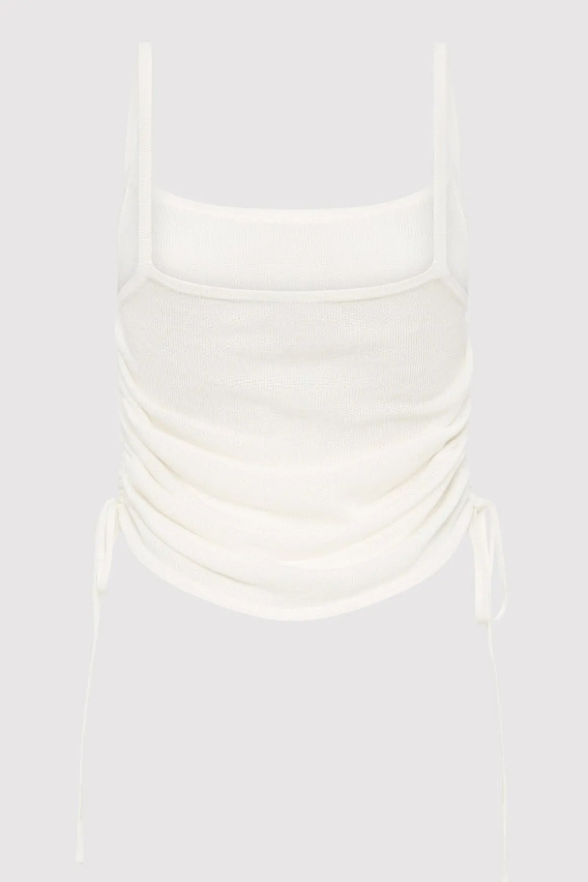 St. Agni Ruched Tank - White