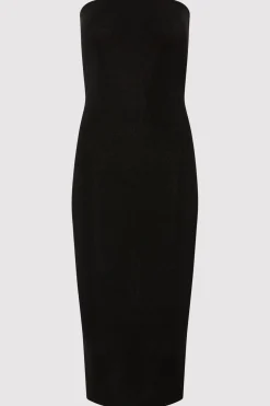 St. Agni 90s Strapless Knit Midi Dress - Black
