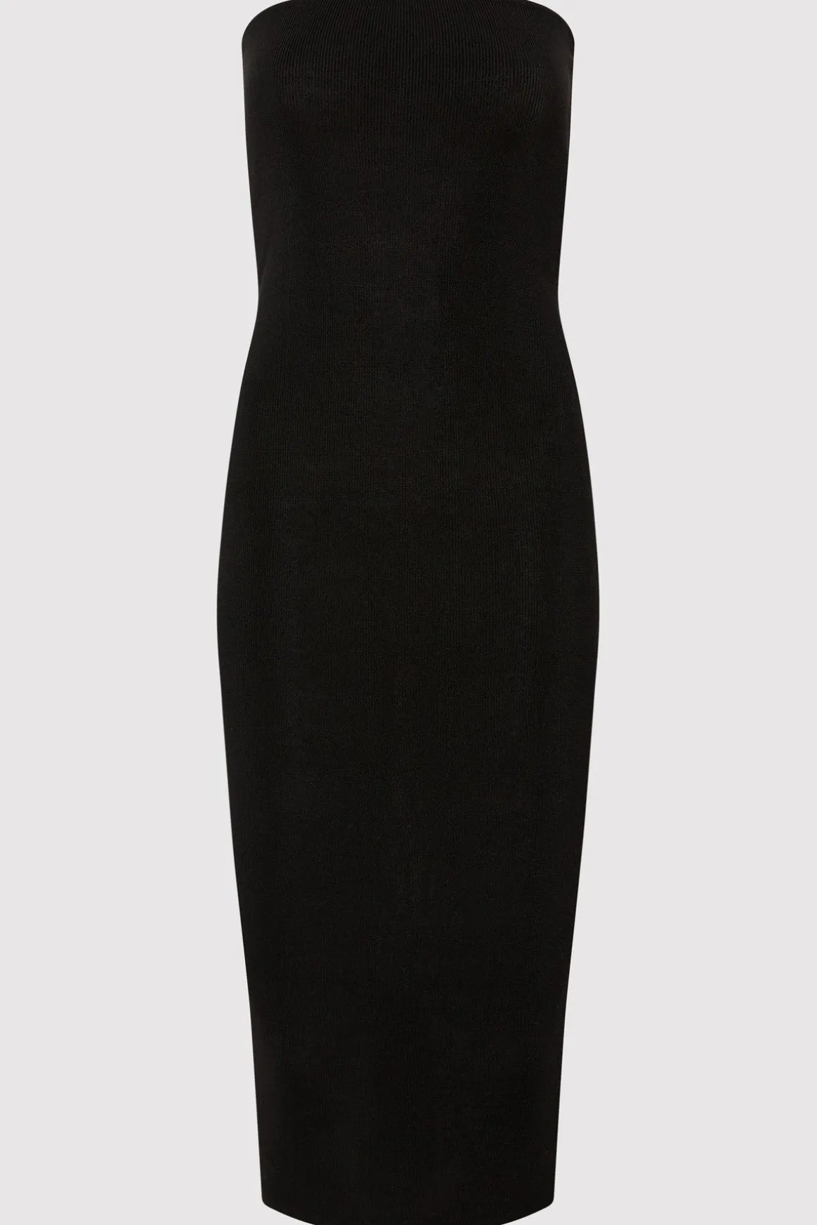 St. Agni 90s Strapless Knit Midi Dress - Black