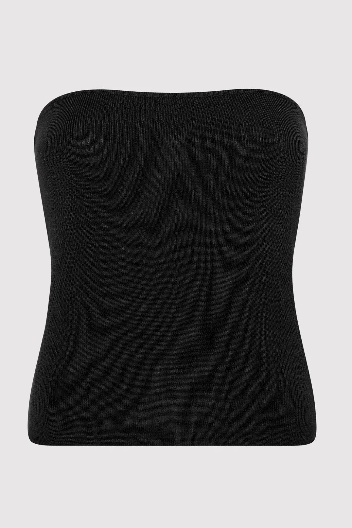 St. Agni 90s Strapless Knit Top - Black