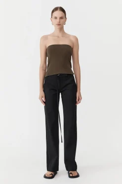 St. Agni 90s Strapless Knit Top - Kelp