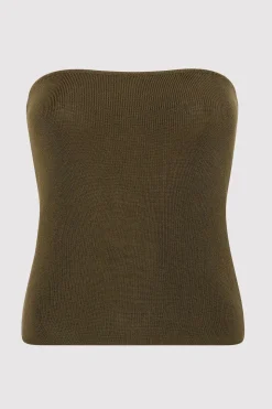 St. Agni 90s Strapless Knit Top - Kelp