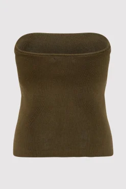 St. Agni 90s Strapless Knit Top - Kelp
