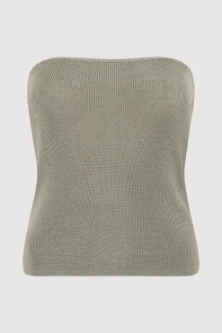 St. Agni 90s Strapless Knit Top - Shadow