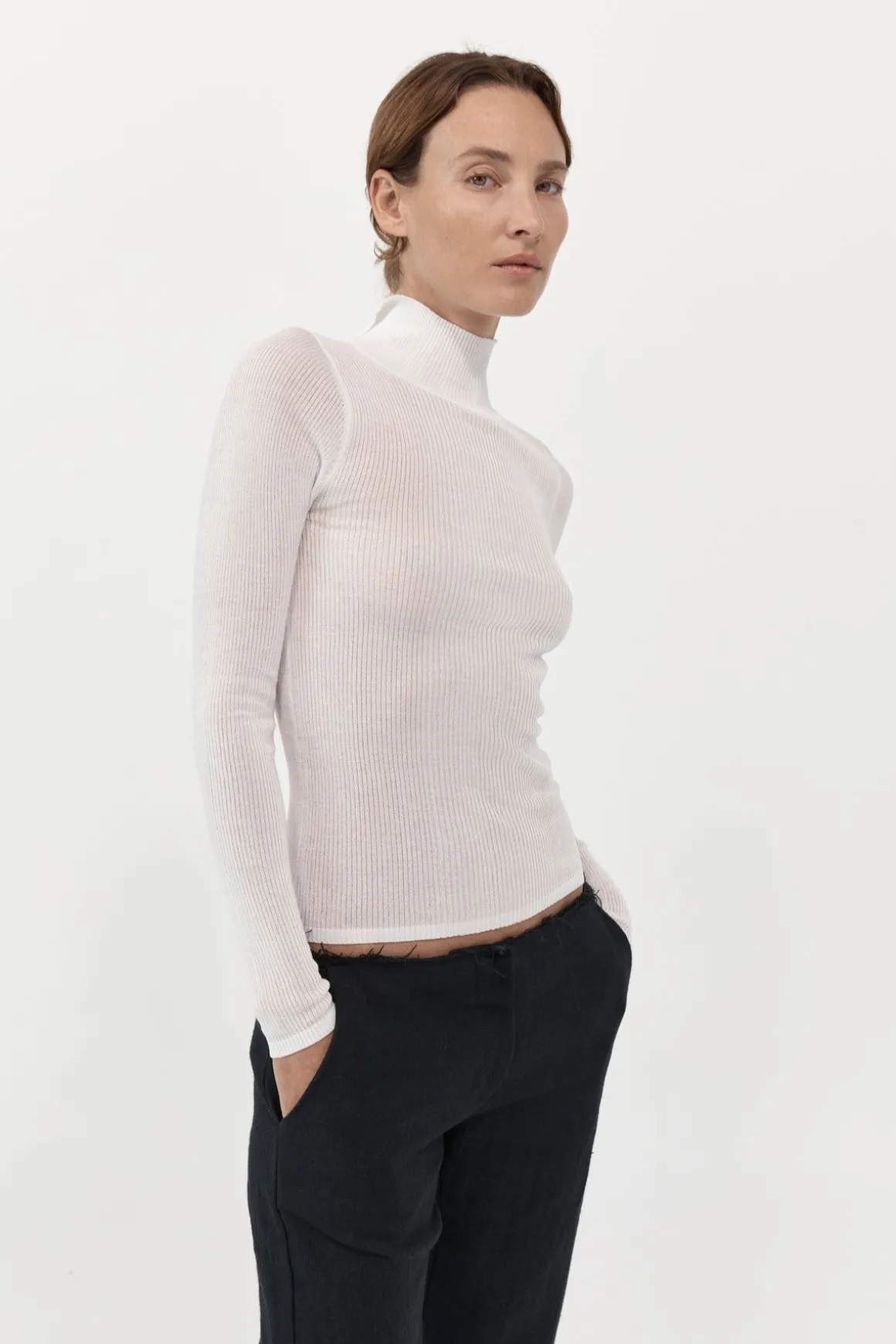 St. Agni Second Skin Knit Top - White